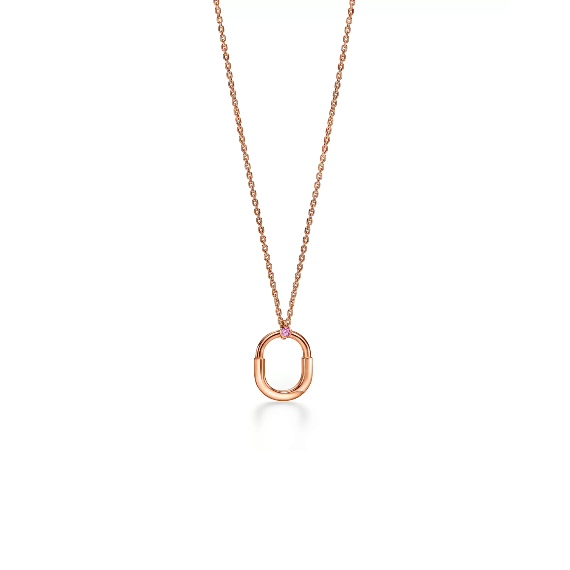 TIFFANY LOCK SMALL PENDANT IN ROSE GOLD WITH A PINK SAPPHIRE 75202806